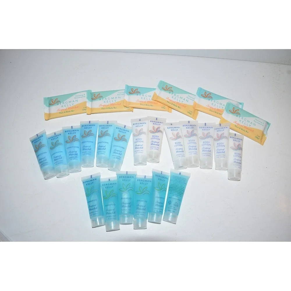 Bergman Kelly Tropical Waterfall 1oz Shampoo Contioner Body Wash Bath Soap 24pc